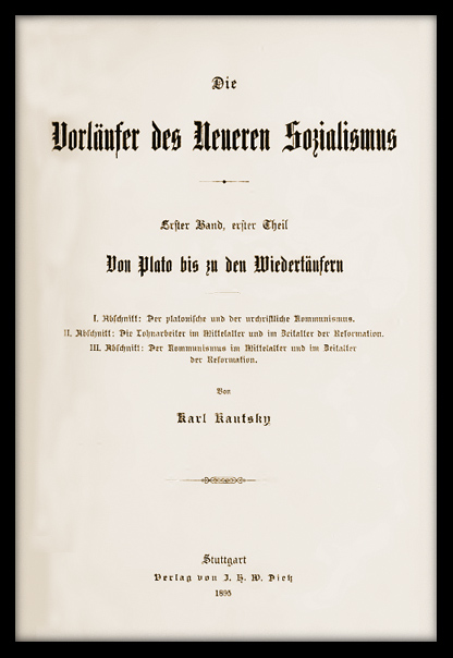 Titelblatt von Die Vorläufer des neueren Sozialismus