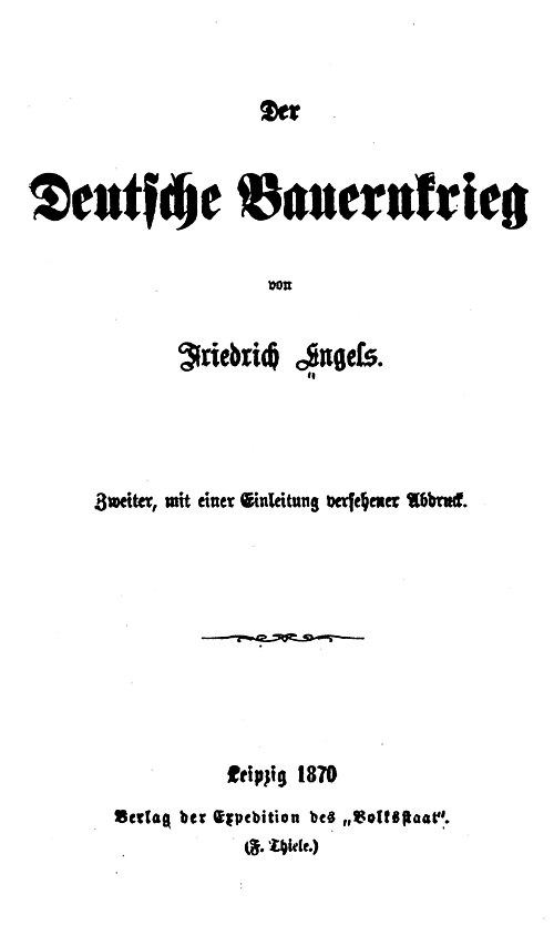 Titelblatt von Der deutsche Bauernkrieg