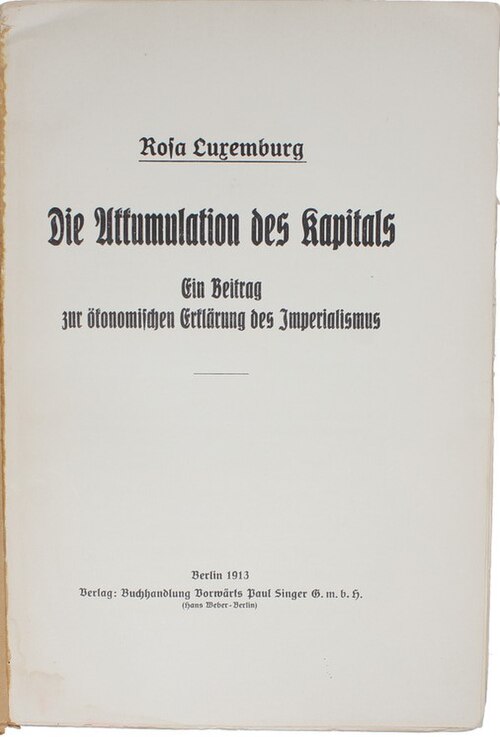 Titelblatt von Die Akkumulation des Kapitals